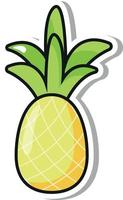 rijpe ananas in pop-art stijl sticker vector