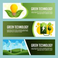 groene eco-technologie bannerset vector