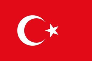 turkije vlag standaard formaat in azië. vector illustratie