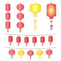 chinese lantaarns plat ontwerp. vector illustratie