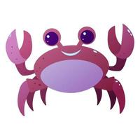 een vrolijke paarse krab. vector illustratie