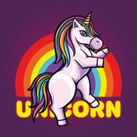 schattige eenhoorn pony regenboog illustraties. vector