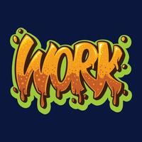 werk tekst hip hop stijl handgetekende illustraties vector