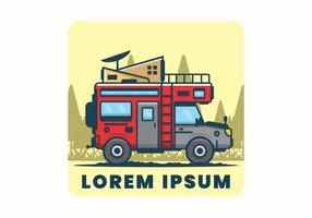 sterke grote camper van camping illustratie vector