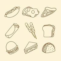 fastfood lijn kunst illustratie vector collectie