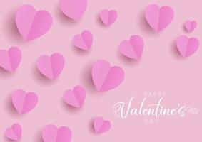 Happy Valentijnsdag achtergrond met gevouwen harten vector
