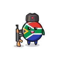 leuke cartoon van de vlag van Zuid-Afrika als Russisch leger vector