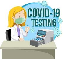 covid-19 testen met antigentestkit vector