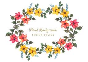 Decoratief kleurrijk bloemenframe ontwerp vector