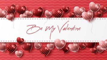 happy Valentijnsdag achtergrond met hart ballon en huidige compositie voor spandoek, poster of wenskaart. vector illustratie