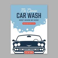 Retro Car Wash Poster Vector sjabloon