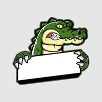 krokodil mascotte bedrijf leeg banner vector