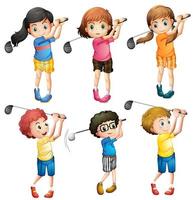 Kinderen golfen vector