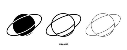 uranus planeet pictogram vector. eenvoudig planeet uranus-teken in moderne ontwerpstijl en logo-kunst voor website en mobiele app. bewerkbare tekening en silhouet in één. vector