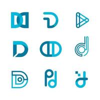 gradiënt d letter logo sjabloon set