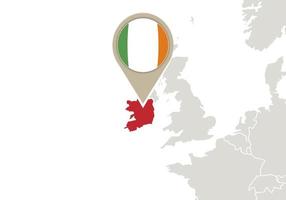 ierland op de kaart van europa vector