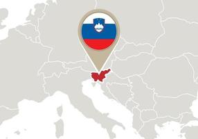 slovenië op de kaart van europa vector