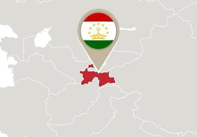 Tadzjikistan op wereldkaart vector