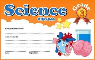 Science diploma certificaatsjabloon vector