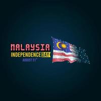 gelukkige dag van de onafhankelijkheid van Maleisië vectorillustratie. geschikt voor wenskaartposter en spandoek. vector