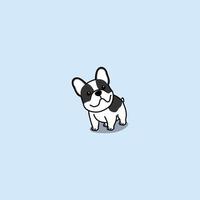 schattige franse bulldog cartoon, vectorillustratie vector