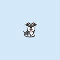 schattig, dwergschnauzer, puppy, zittende, spotprent, vector, illustration vector