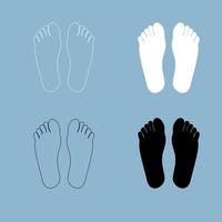voetafdruk hiel het pictogram van de zwarte en witte kleur. vector