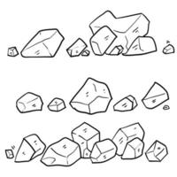 doodle steen illustratie vector geïsoleerd op een witte achtergrond
