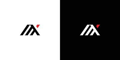 modern en vet letter mx initialen logo ontwerp 2 vector