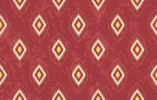 ikat geometrische ruitvorm naadloze patroon met gele gouden rode textuur achtergrond. gebruik voor stof, textiel, decoratie-elementen. vector