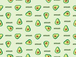 avocado cartoon karakter naadloos patroon op groene background.pixel stijl vector