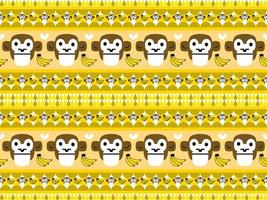 aap cartoon karakter patroon op gele achtergrond vector