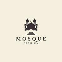 de brug naar de moskee islamitisch logo vector pictogram symbool illustratie ontwerp