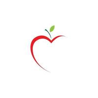fruit appel liefde mascotte logo symbool vector illustratie ontwerp