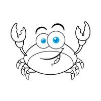 grappige rode krab stripfiguur schets vector