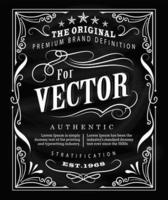 antiek label typografie poster vintage frame schoolbord ontwerp vector