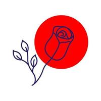 lijn vrouwelijke bloem roos logo ontwerp, vector grafisch symbool pictogram illustratie creatief idee