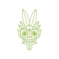 Indonesië masker cultuur traditioneel groen logo ontwerp, vector grafisch symbool pictogram illustratie creatief idee