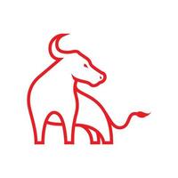 os of buffel lijn minimalistisch logo ontwerp, vector grafische symbool pictogram illustratie creatief idee