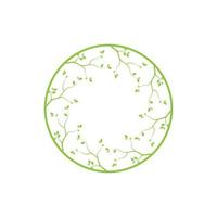 cirkel met blad ornament logo ontwerp, vector grafisch symbool pictogram illustratie creatief idee