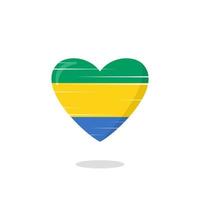 Gabon vlag vormige liefde illustratie vector