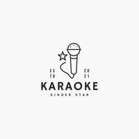 karaoke zanger ster pictogram teken symbool hipster vintage logo vector