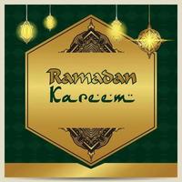 groene gouden islamitische achtergrond met moskee-ornamenten voor eid-momenten vector premium