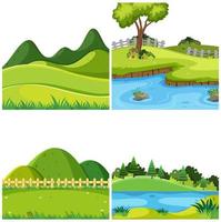 Set van natuur landschap vector