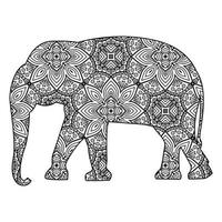 mandala olifant kleurplaat vector