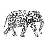 mandala olifant kleurplaat vector