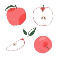 set handgetekende appels vector