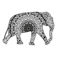 mandala olifant kleurplaat vector