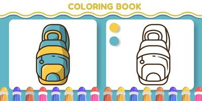 kleurrijke en zwart-wit sling bag handgetekende cartoon doodle kleurboek voor kinderen