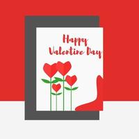 Valentijnsdag speciale achtergrond met rood roze bloem uit het hart vector